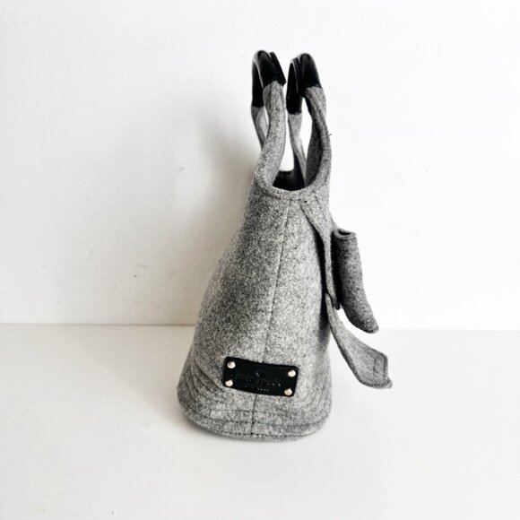 Kate Spade Wool bow tote bag with black leather trim - Picture 3 of 9